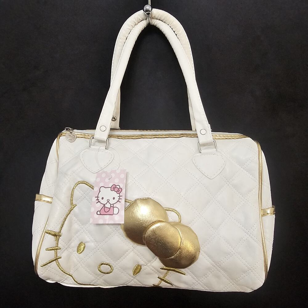 NWT Vtg Loungefly Sanrio Hello Kitty Large White Tote Kawaii Y2K McBling Quilted